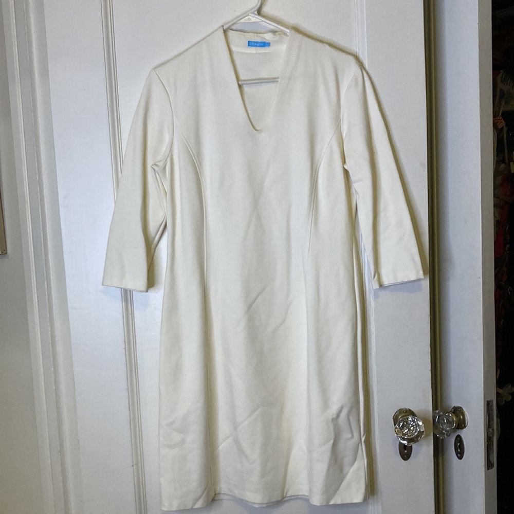 Cream colored JMcLaughlin Dress with 3/4 sleeves, size M